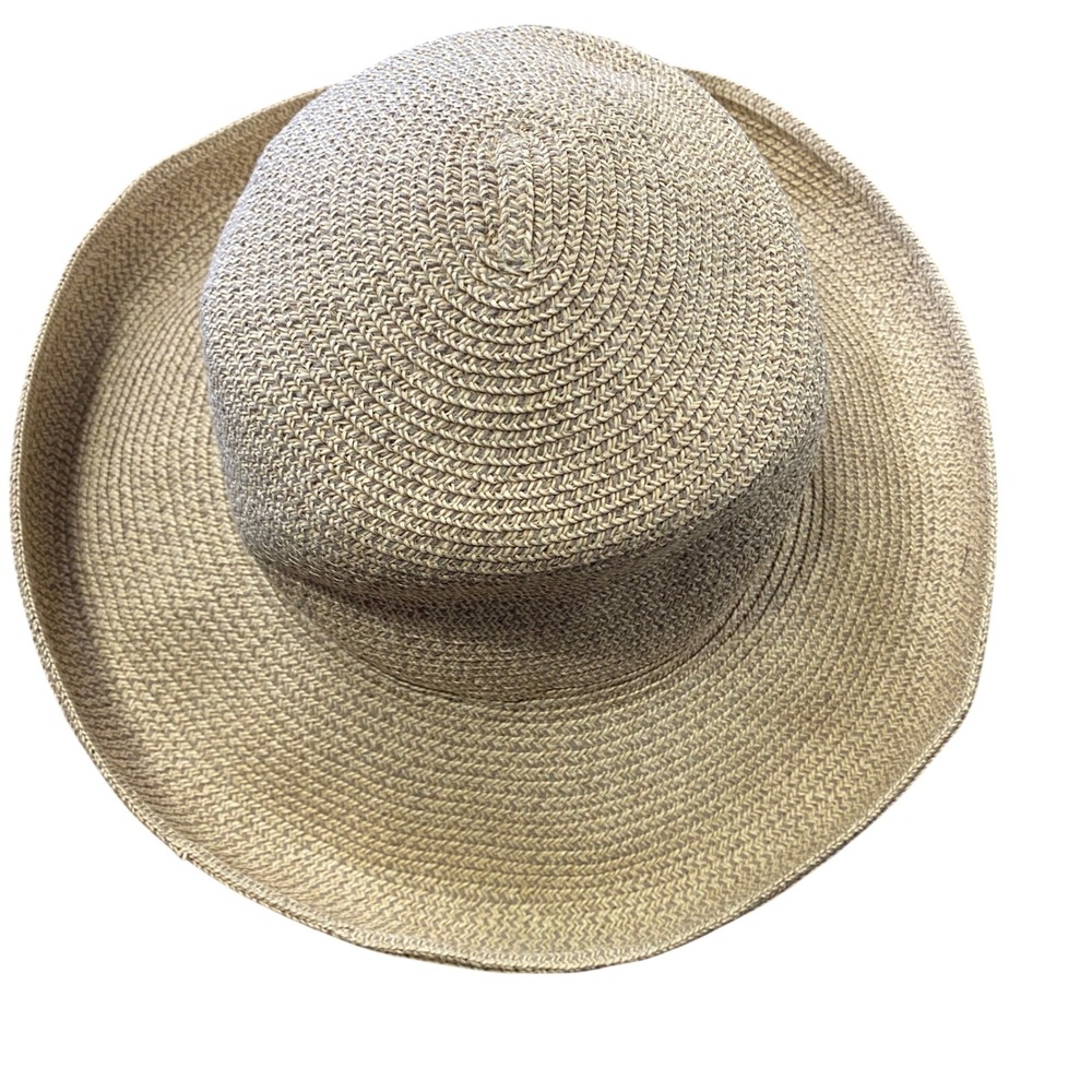 Charter Club Womens Tan Woven Wide Brim Sun Hat Summer Beach Accessory - Picture 3 of 8